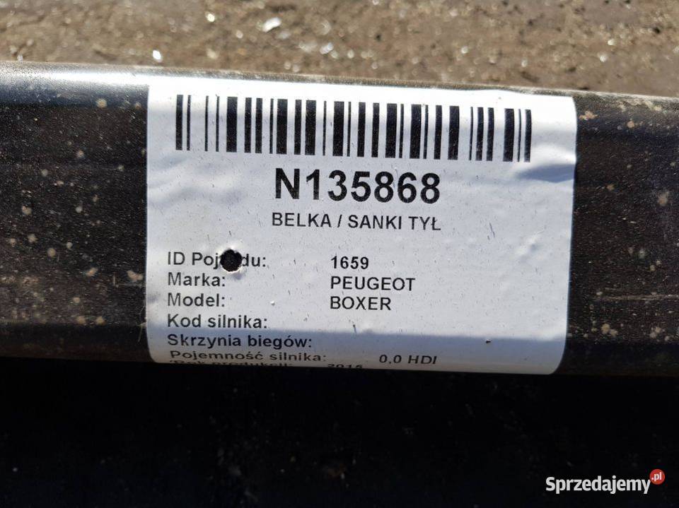 BELKA SANKI TYŁ 01374249080 PEUGEOT BOXER III Części samochodowe