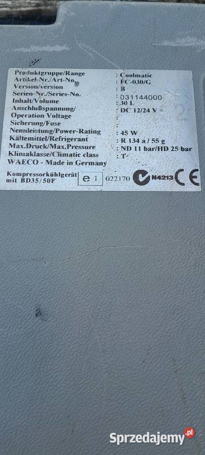 Lodówka kompresorowa samochodowa TIR Waeco 1224V Warszawa sprzedam
