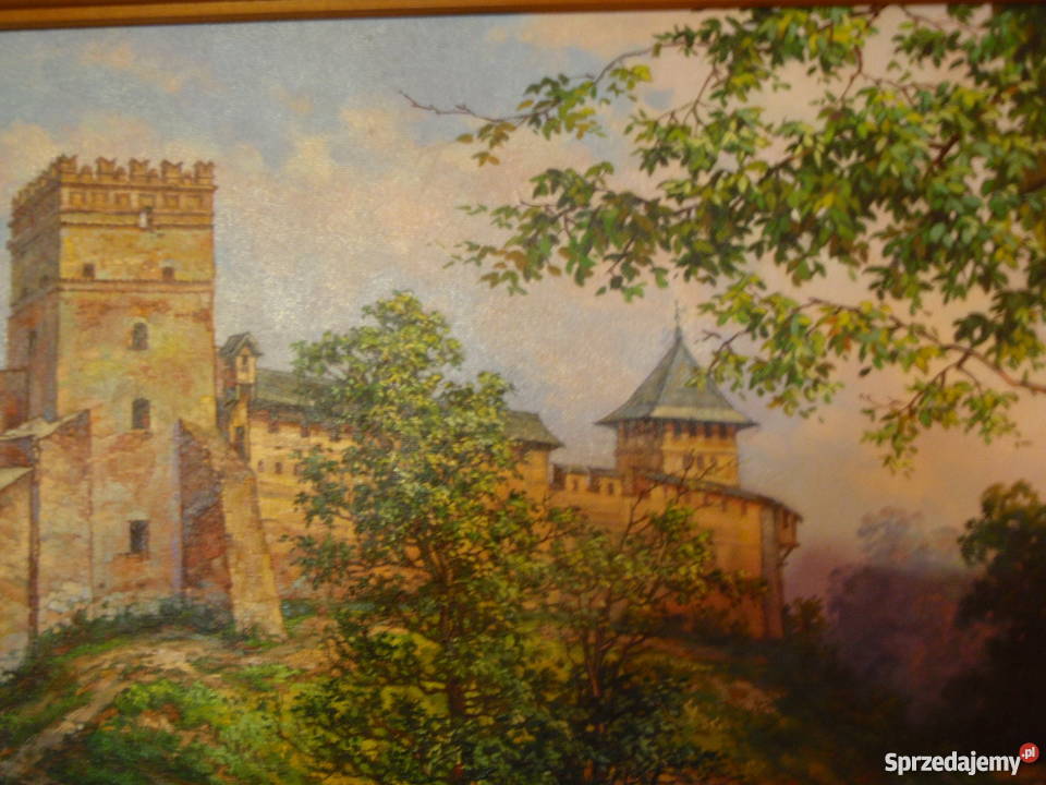 Sygnowany Obraz olejny ZAMEK W ŁUCKU KRESY WOŁYŃ dolnośląskie Wrocław sprzedam