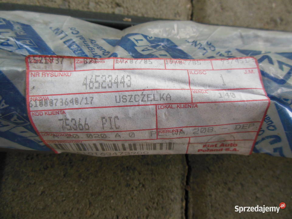 Uszczelka zewn szyby drzwi przód lewy Punto II Kozy