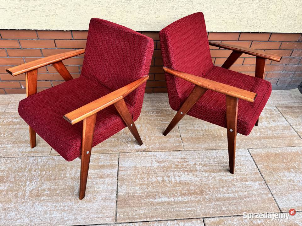 Fotel PRL lisek vintage art deco retro nie