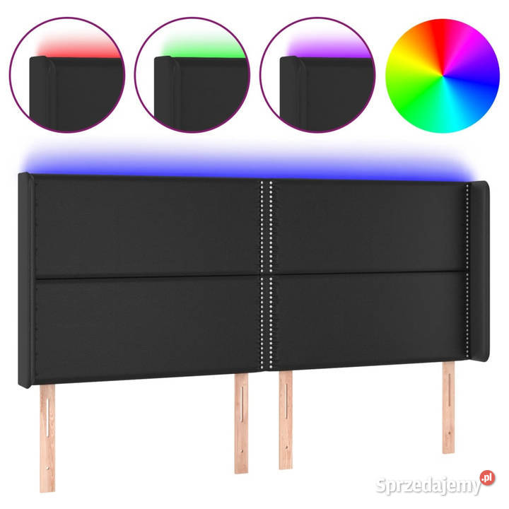 Zagłówek do łóżka z LED czarny 203x16x118128 Warszawa sprzedam