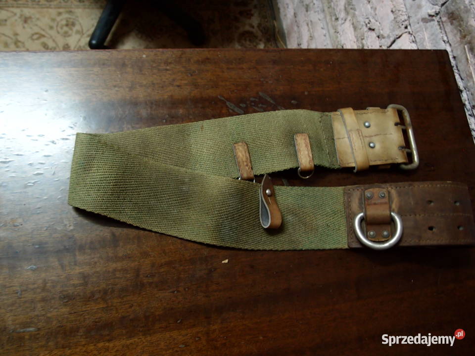 Oryginalny zabytkowy pas strażacki 2D topór łódzkie