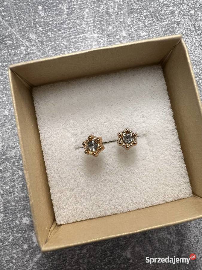 Kolczyki złote z diamentem Jasło
