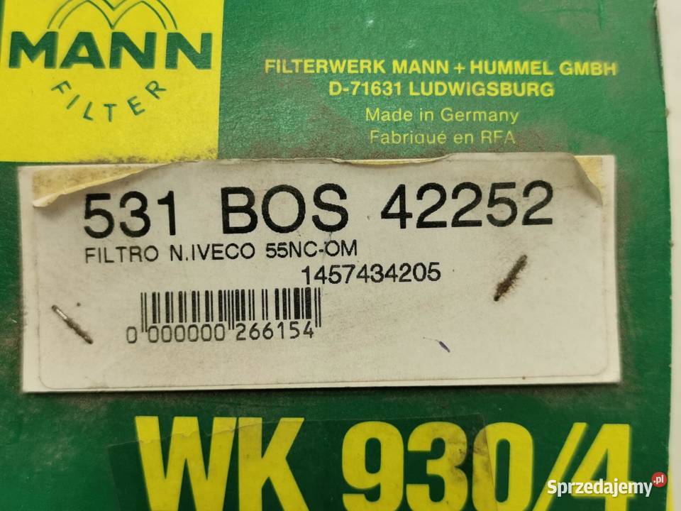 FILTR PALIWA IVECO ZETA 7910 V 1991 MANN FILTER sprzedam