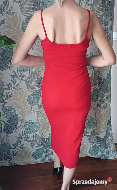 Damska elegancka czerwona sukienka koktajlowa Spódnice i sukienki Sokółka