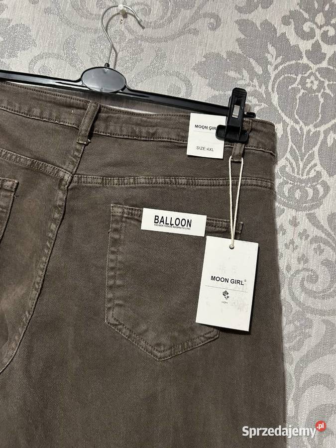 Brązowe dżinsy Balloon 4XL Moon Girl Spodnie Moda i Styl mazowieckie Warszawa