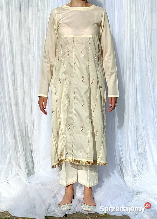 Długa sukienka bawełniana L 40 haftowana Rozmiar 40(L)