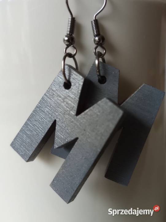 Kolczyki drewniane M handmade Sosnowiec