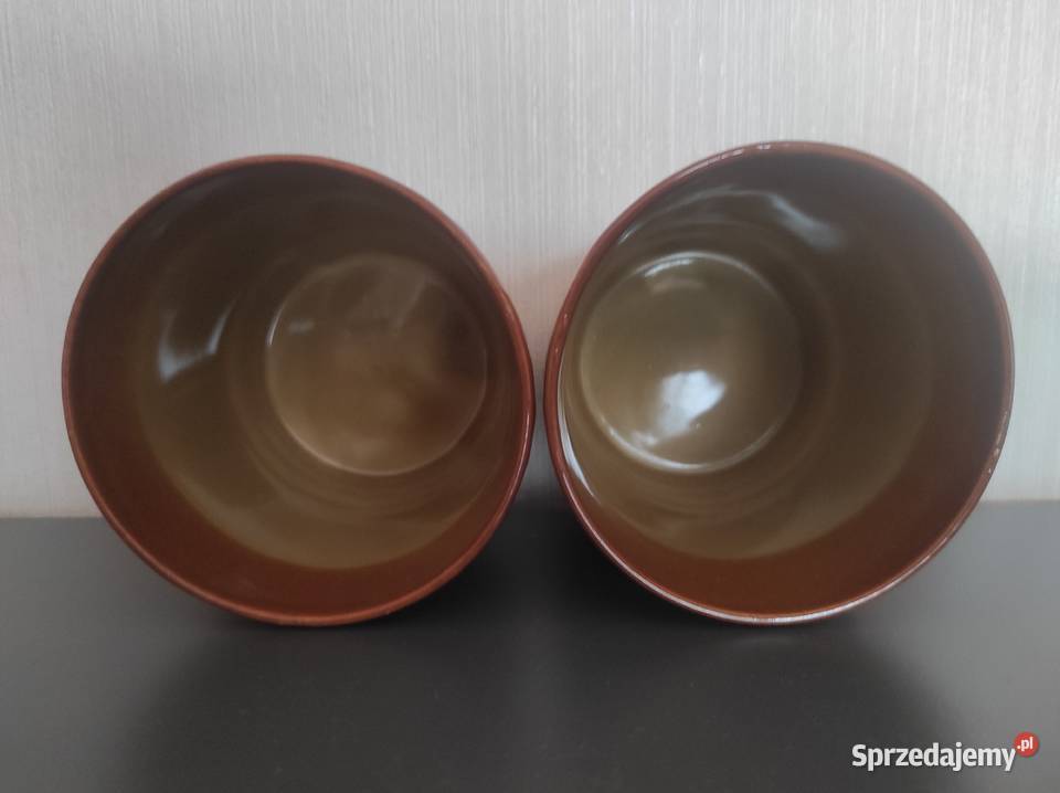 Kubki 300 ml porcelit Tułowice odcienie brązowego Akcesoria kuchenne Warpechy Stare