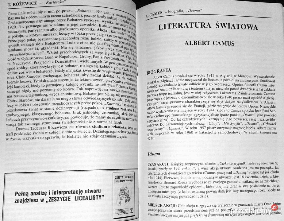 Ściąga 6b Polska literatura współczesna 1956 Chełm