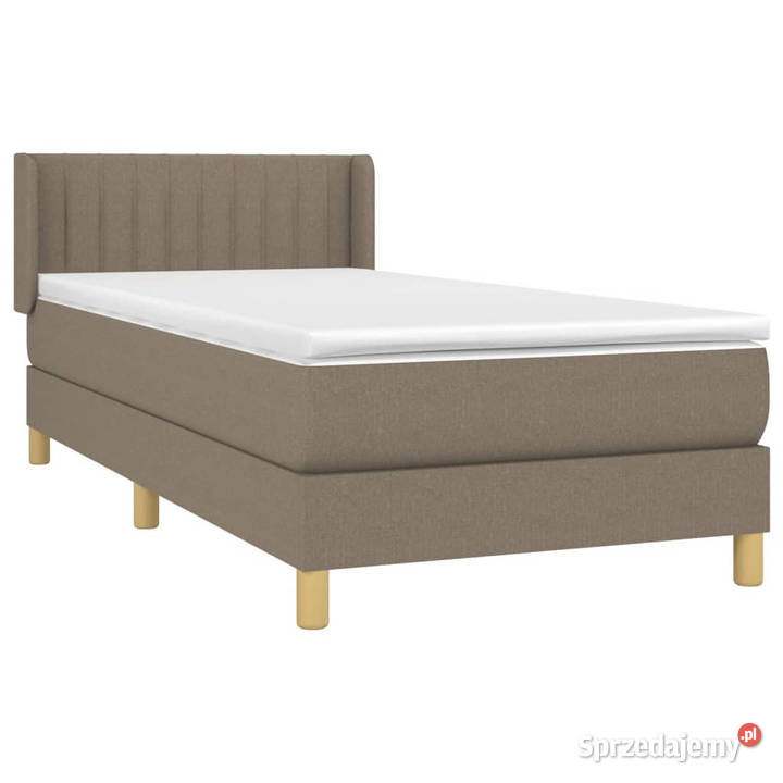 Łóżko kontynentalne z materacem taupe tkanina 88cm Łóżka mazowieckie Warszawa