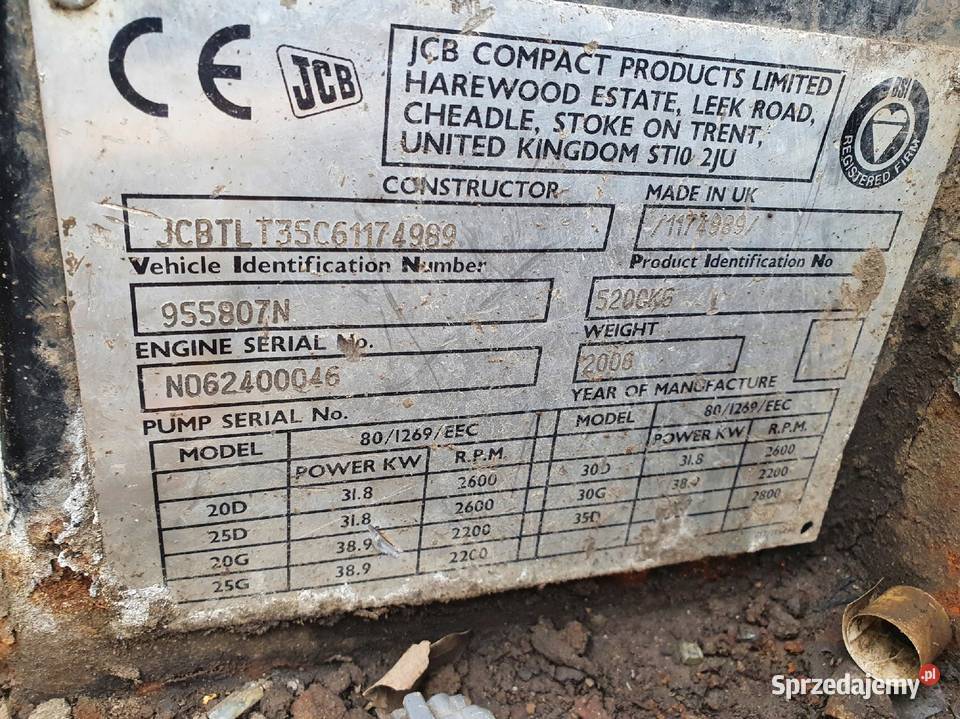JCB TLT TELETRUK 30D 35D ŁADOWARKA TELESKOP Chełm sprzedam