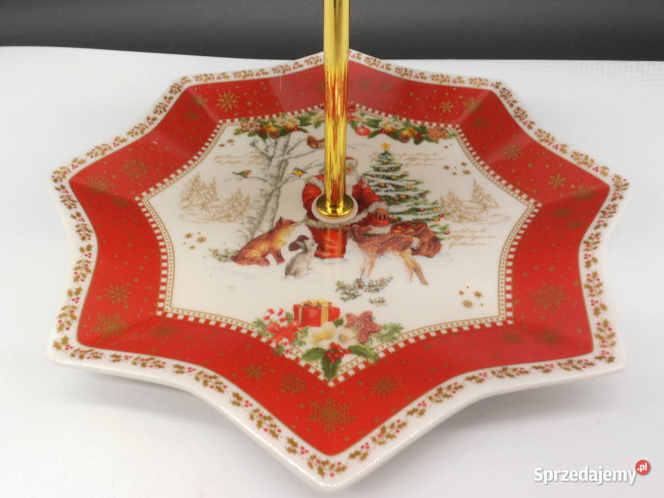 Świąteczna Patera 2poziomowa Easy Life Christmas Porcelana i szkło Raszków sprzedam