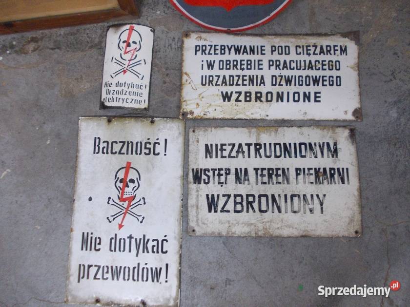 Instrukcja BHP tablice emaliowane vintage Bielsko-Biała