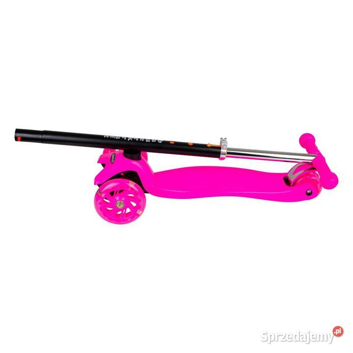 Różowa balansowa hulajnoga składana trójkołowa Poznań