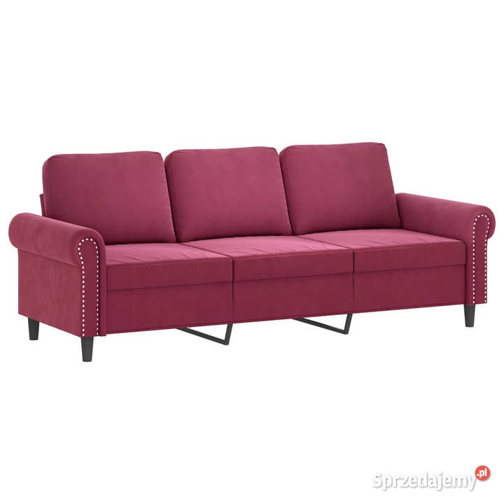 3osobowa sofa z poduszkami winna czerwień 180 Warszawa