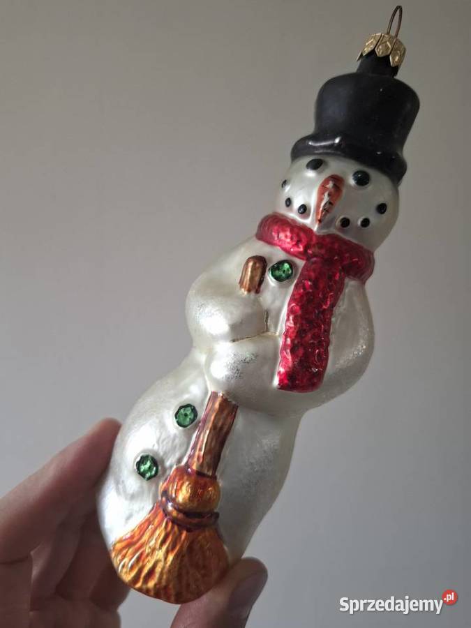 Szklana bombka bańka choinkowa ozdoba retro Kraków