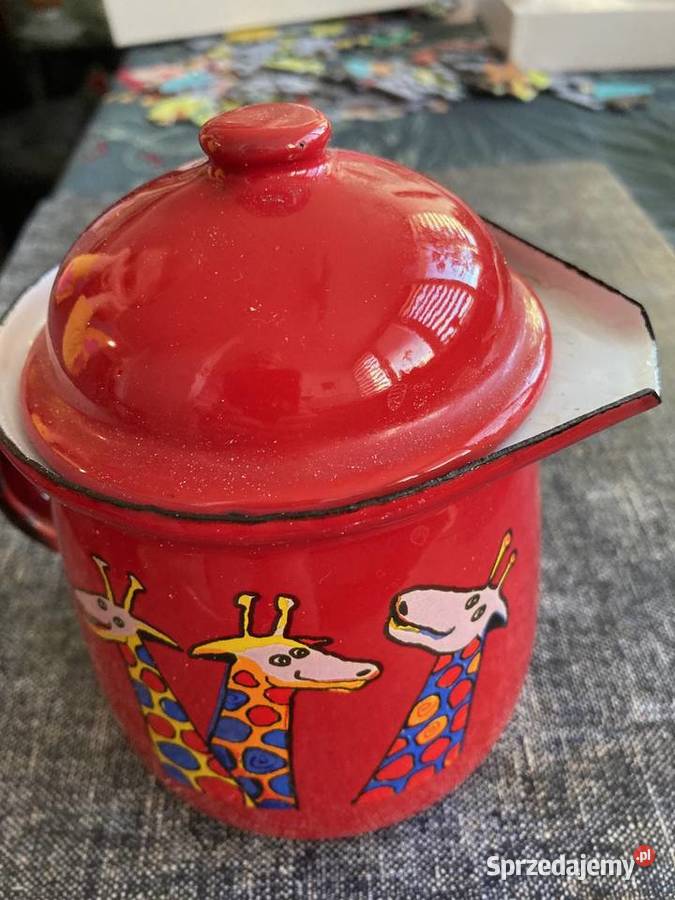 Sprzedam czerwony dzbanuszek emaliowany Warszawa sprzedam