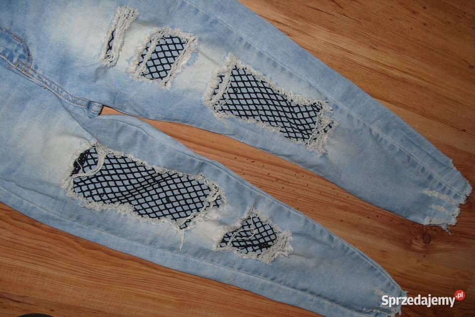 Jeansowe Spodnie MISS RJz Kabaretkową wstawką Rozmiar 152