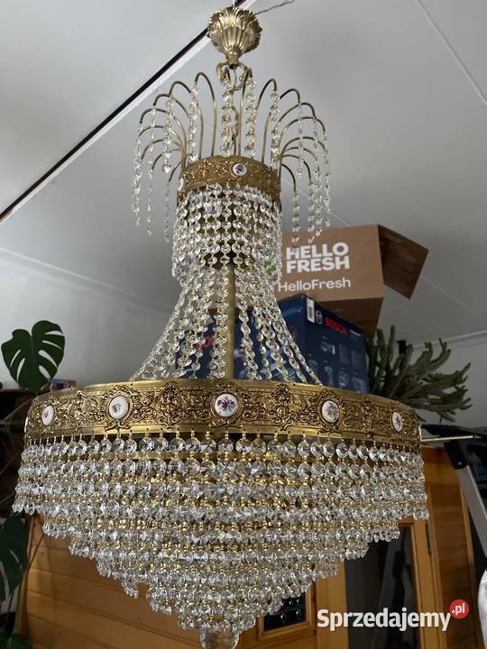 Żyrandol ogromny pałacowy lampa przezroczysty Oświetlenie Kłodzko