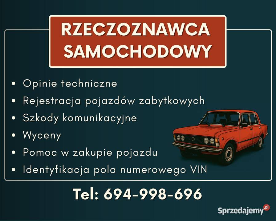 Rzeczoznawca Samochodowy Wyceny Zabytki Żółte Święta Katarzyna usługa