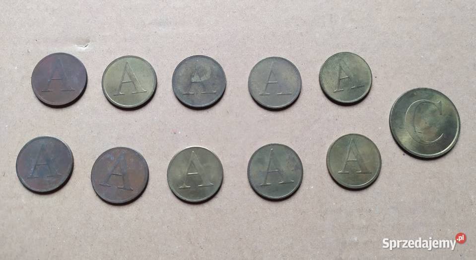 Żetony telefoniczne A i C x 11 sztuk PRL Antyki, Sztuka, Kolekcje łódzkie Łódź