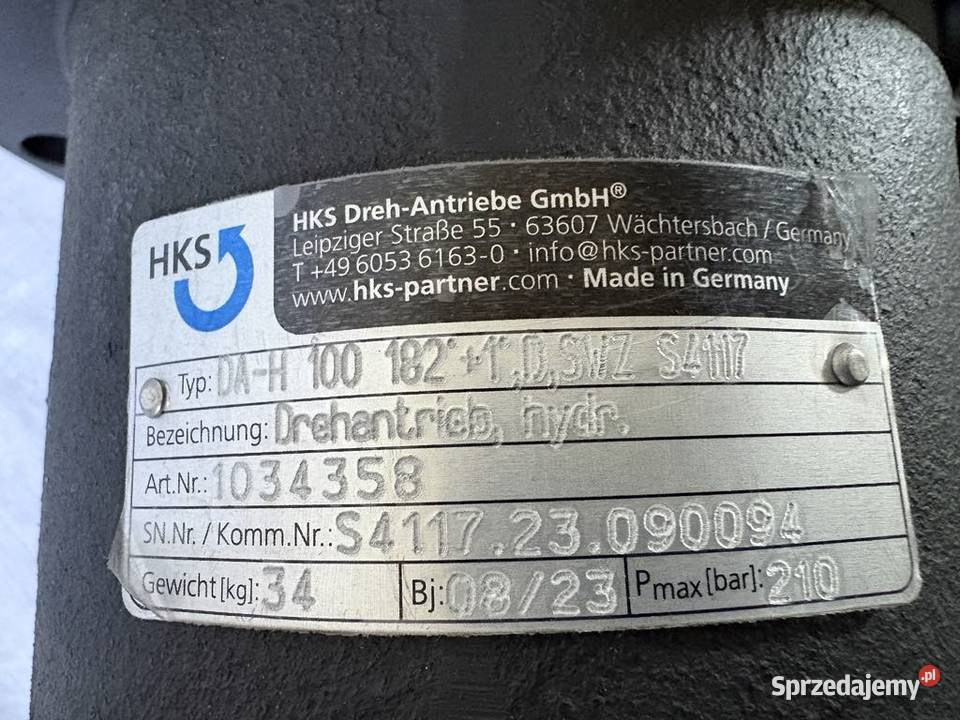 HKS DrehAntriebe GmbH DAH 100 1034358 Biznes i Przemysł Warszawa