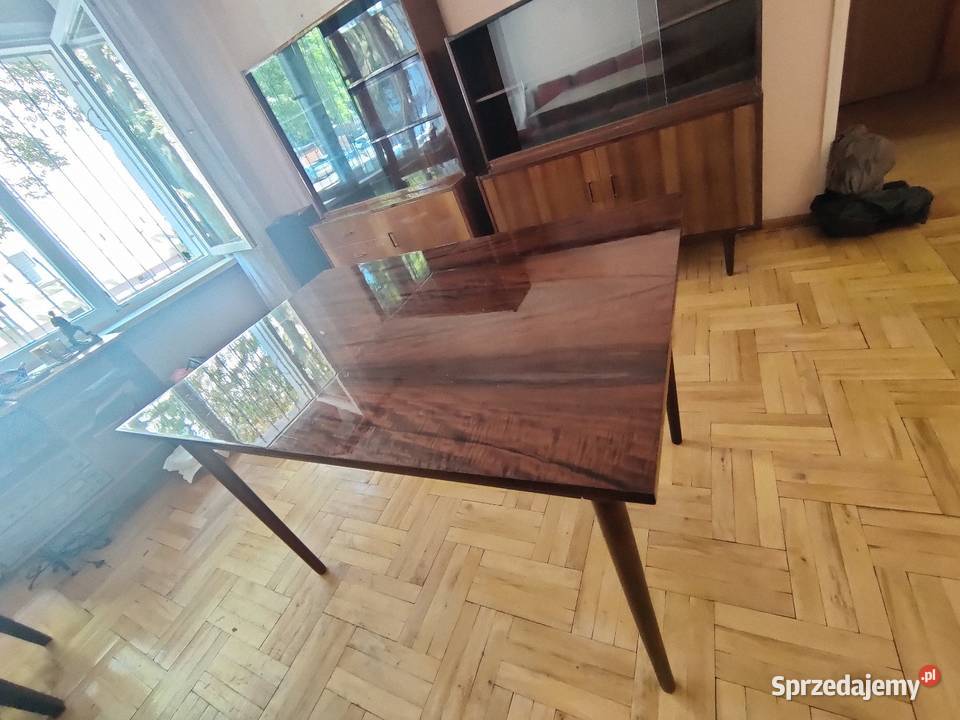 Lata 60 wysoki połysk Stół i 2x meblościanki Warszawa