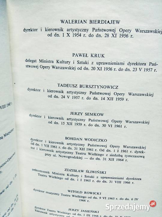25 lat Opery Warszawskiej w Polsce Ludowej Warszawa