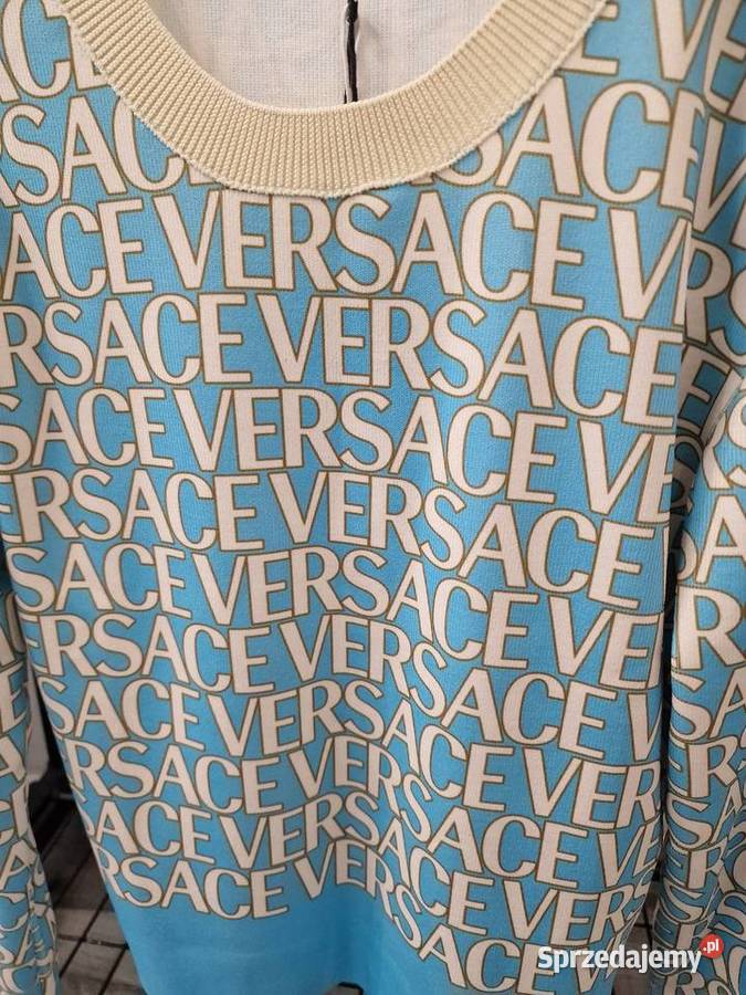 Sweterek Versace Wzór uni niebieski Żywiec