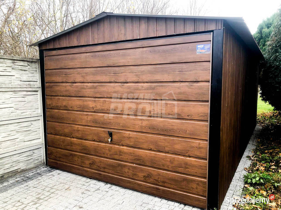 Garaż blaszany 3x6 2x Brama drewnopodobny Dach Sprzedaż Gorzów Wielkopolski