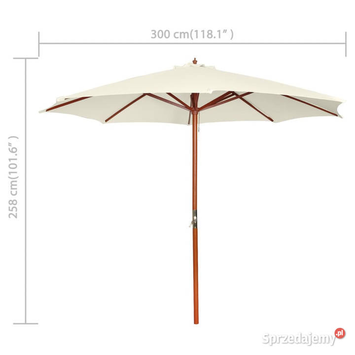 Parasol 300 x 258 piaskowa biel WM40437 Warszawa