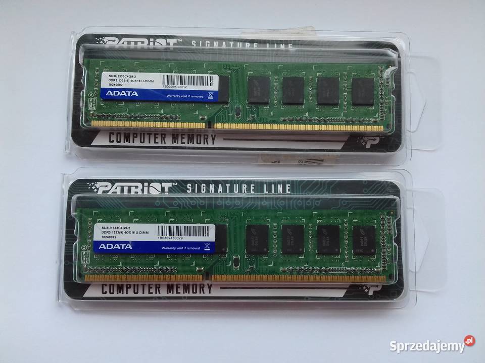 ADATA DDR3 8GB4GB4GB 1333MHz PC3 10600 DIMM Pamięci kujawsko-pomorskie
