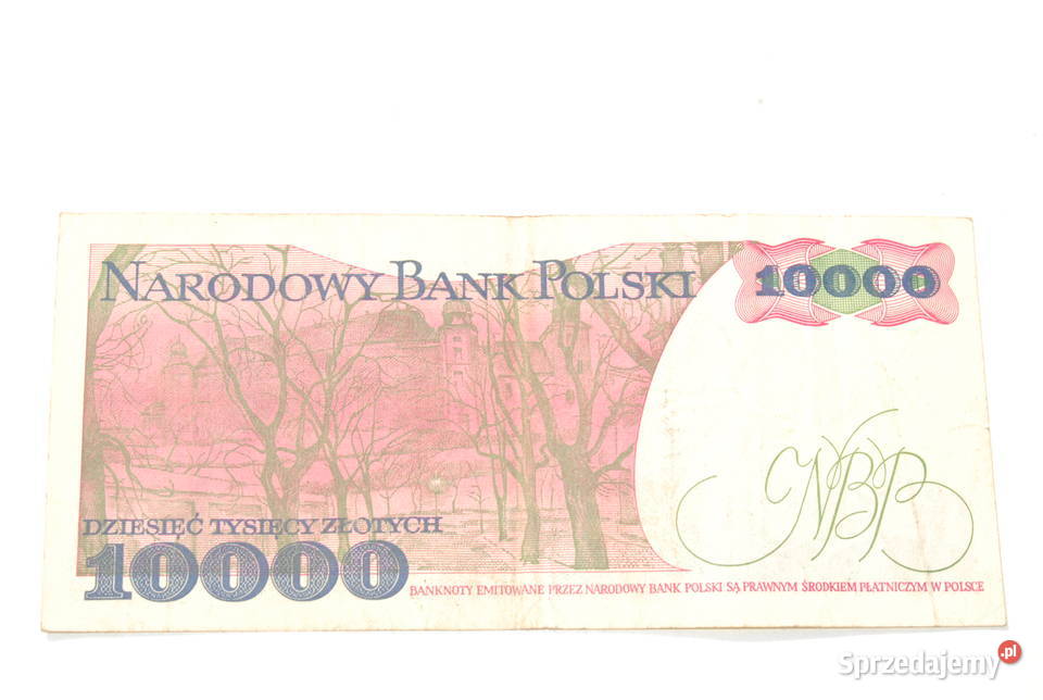Stary banknot 10000 złotych Wyspiański 1988 Numizmatyka Cieszyn