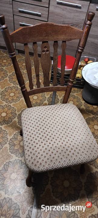 piekny debowy stol szesciokatny z krzeslami z Jędrzejów sprzedam
