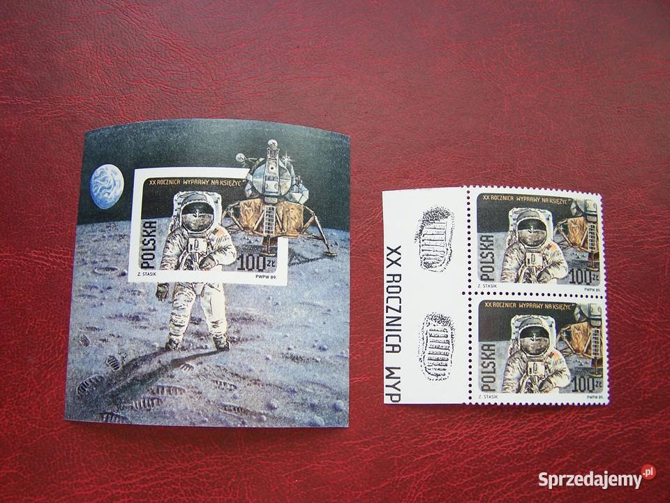 Polska 1989 MNH Mi. 3206  cięty XX lecie wyprawy na księżyc