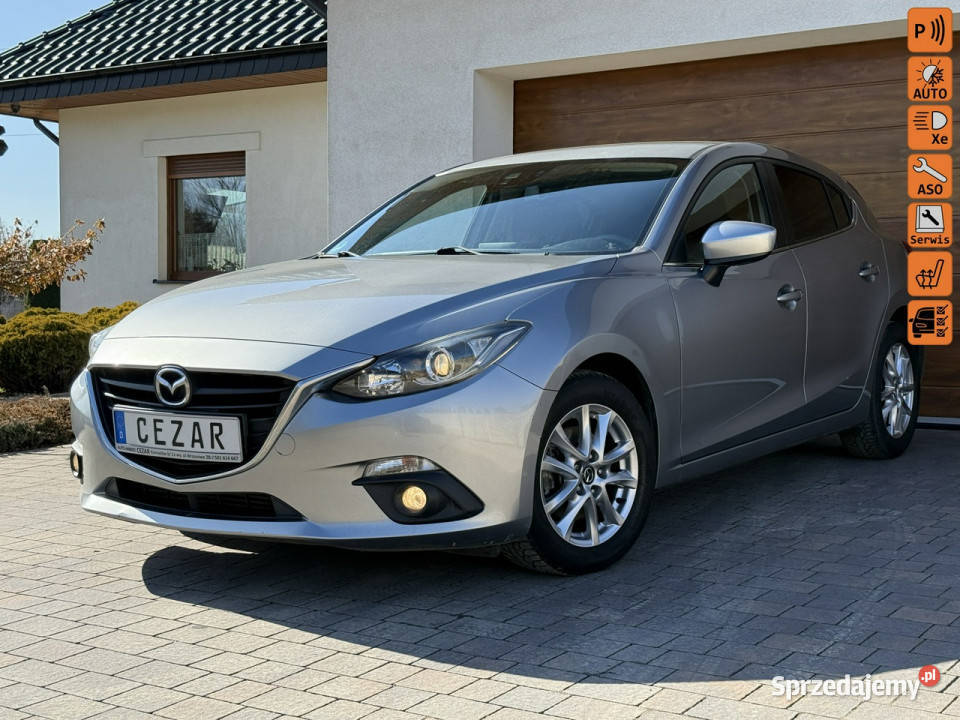 Mazda 3 15 22 diesel ładna zadbana III 2013 srebrny Konradów