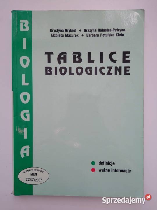 Tablice biologiczne Elżbieta Mazurek, Grażyna Halastra-Petry
