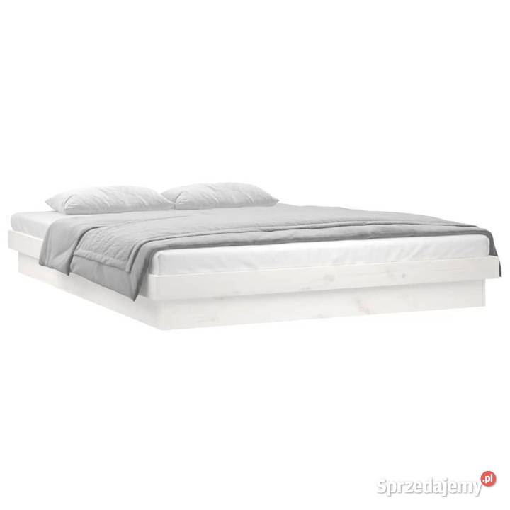 Rama łóżka z LED biała King Size lite drewno mazowieckie sprzedam