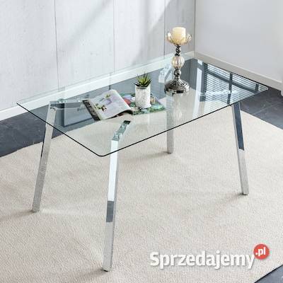 Szklany Stol 140 x 80 Transparentny 140cm Stoły Zielona Góra sprzedam