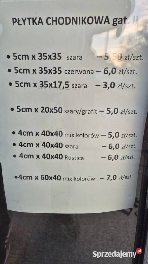 Płytka chodnikowa 5 Hryniewicze sprzedam