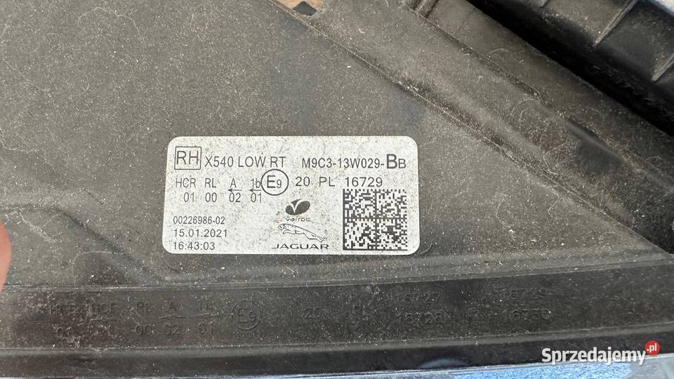 JAGUAR EPACE LAMPA PRAWA FULL LED M9C313W029BB lubuskie Gorzów Wielkopolski