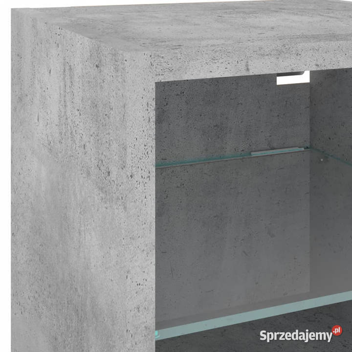 Ścienna szafka TV z LED szarość betonu 30x285x30 RTV Warszawa