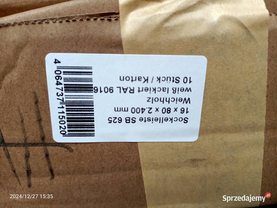 Listwy przypodłogowe ryflowane lite drewno 80mm Rudzica