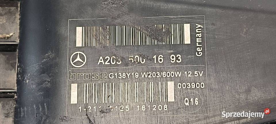 WENTYLATOR CHŁODNICY MERCDESBENZ CKLASA W203 kujawsko-pomorskie Lipno