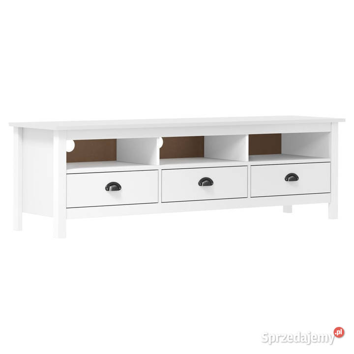 Szafka pod TV Hill biała 158x40x47 lite drewno Dom i Ogród mazowieckie Warszawa