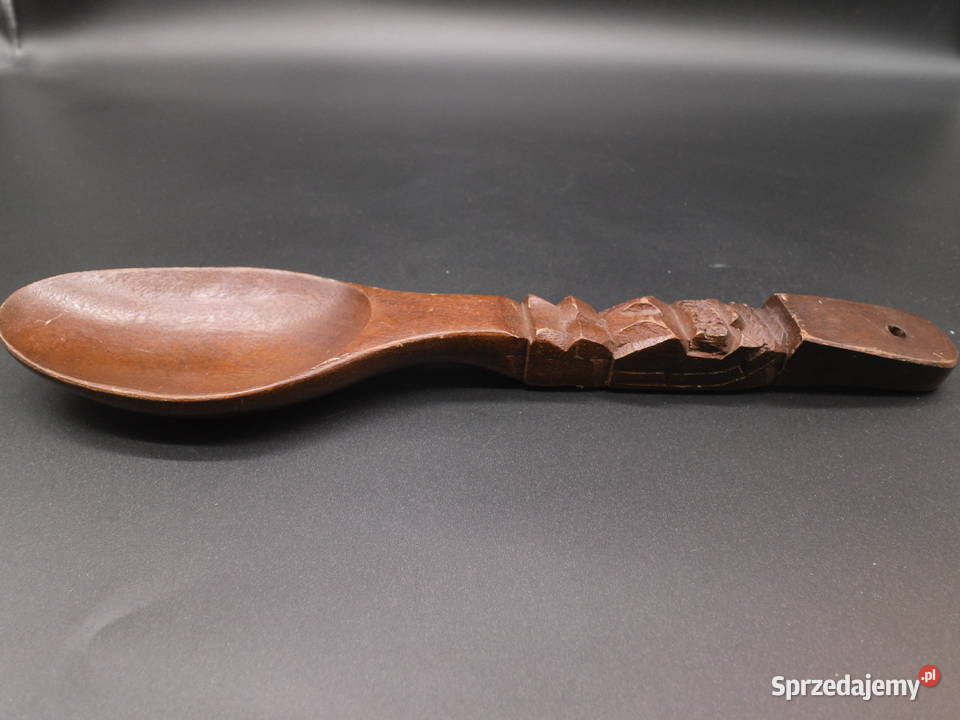 Stara drewniana łyżka do zawieszenia Raszków
