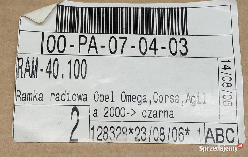 OBUDOWA RAMKA RADIA 1 DIN OPEL OMEGA CORSA AGILA dolnośląskie Mielęcin