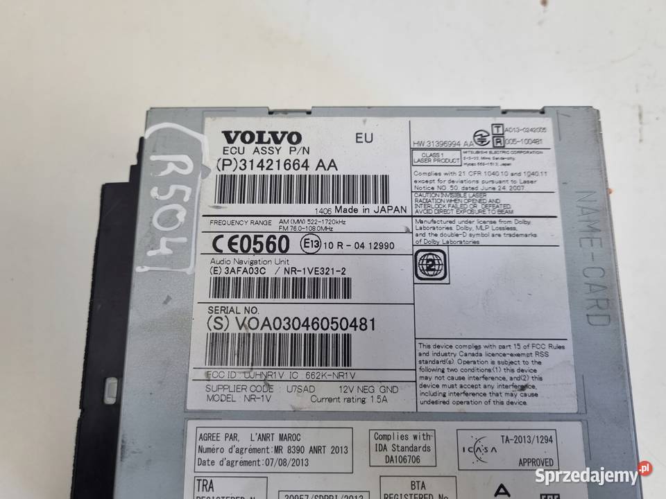 RADIO Volvo S60 II V60 I V40 II 31421664AA Chełm
